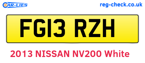 FG13RZH are the vehicle registration plates.