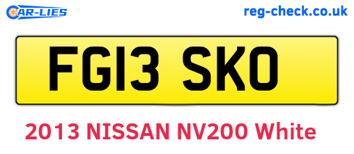 FG13SKO are the vehicle registration plates.