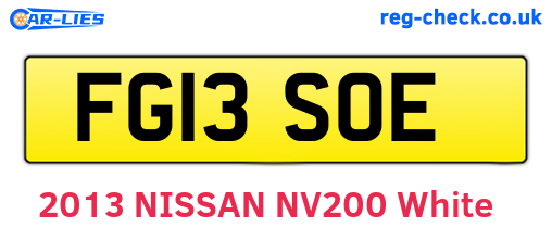 FG13SOE are the vehicle registration plates.
