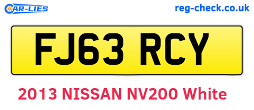 FJ63RCY are the vehicle registration plates.