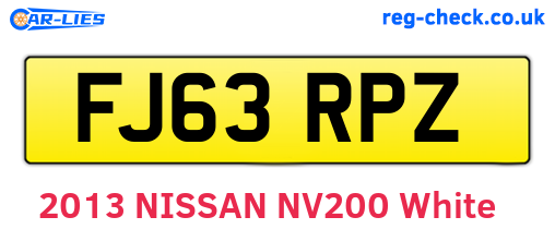 FJ63RPZ are the vehicle registration plates.