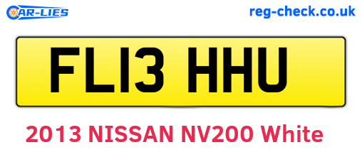 FL13HHU are the vehicle registration plates.