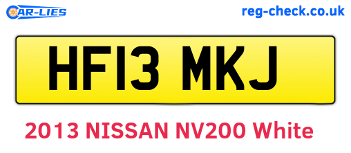 HF13MKJ are the vehicle registration plates.