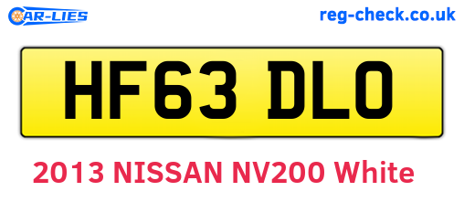 HF63DLO are the vehicle registration plates.