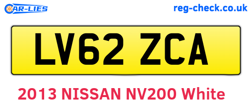 LV62ZCA are the vehicle registration plates.