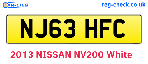 NJ63HFC are the vehicle registration plates.
