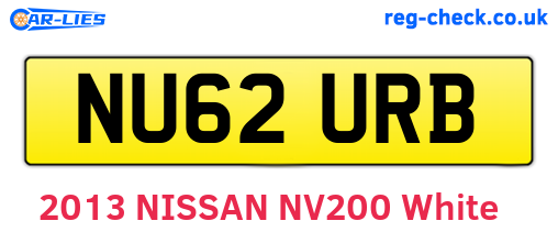 NU62URB are the vehicle registration plates.