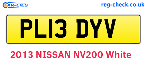 PL13DYV are the vehicle registration plates.