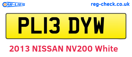 PL13DYW are the vehicle registration plates.