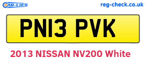 PN13PVK are the vehicle registration plates.