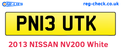 PN13UTK are the vehicle registration plates.
