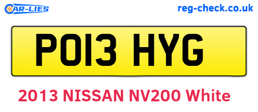 PO13HYG are the vehicle registration plates.