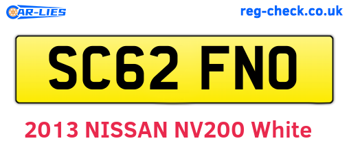 SC62FNO are the vehicle registration plates.