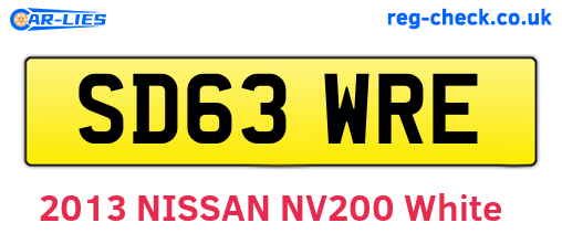 SD63WRE are the vehicle registration plates.