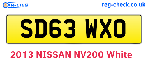 SD63WXO are the vehicle registration plates.