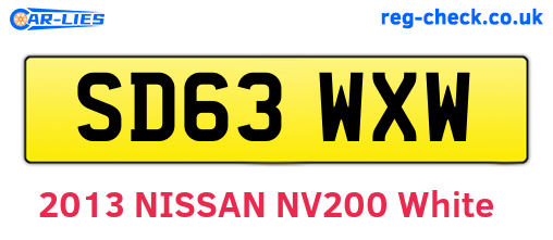 SD63WXW are the vehicle registration plates.