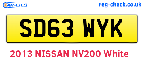 SD63WYK are the vehicle registration plates.