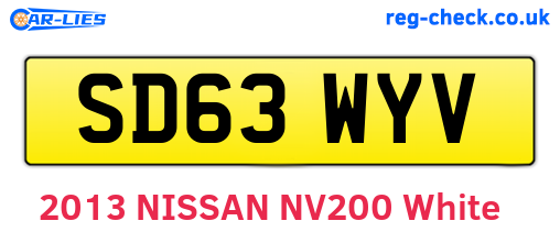 SD63WYV are the vehicle registration plates.