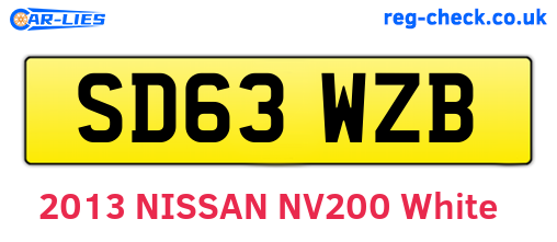 SD63WZB are the vehicle registration plates.