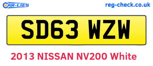 SD63WZW are the vehicle registration plates.