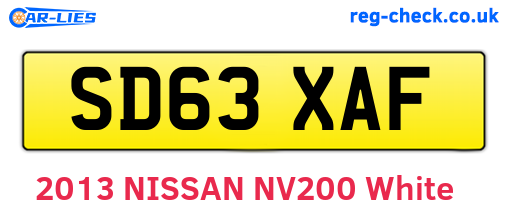 SD63XAF are the vehicle registration plates.