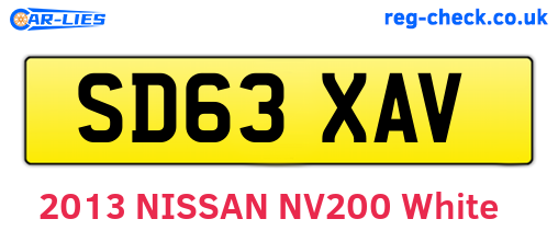 SD63XAV are the vehicle registration plates.