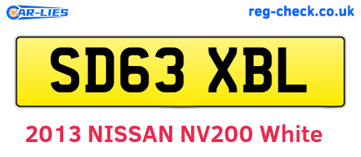 SD63XBL are the vehicle registration plates.