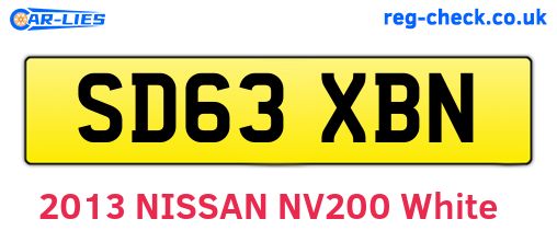 SD63XBN are the vehicle registration plates.
