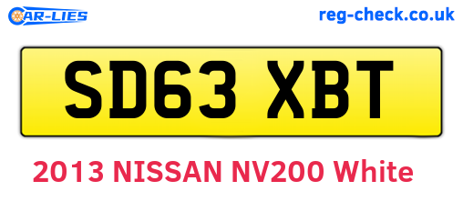 SD63XBT are the vehicle registration plates.