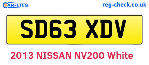 SD63XDV are the vehicle registration plates.