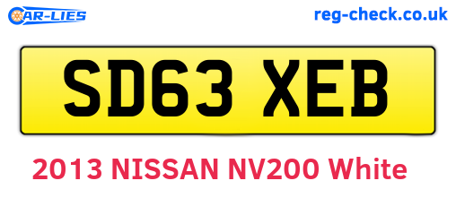 SD63XEB are the vehicle registration plates.