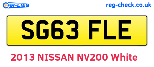 SG63FLE are the vehicle registration plates.