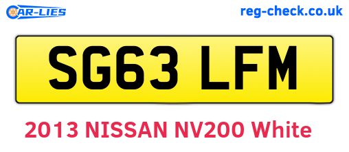 SG63LFM are the vehicle registration plates.