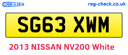 SG63XWM are the vehicle registration plates.