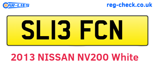 SL13FCN are the vehicle registration plates.