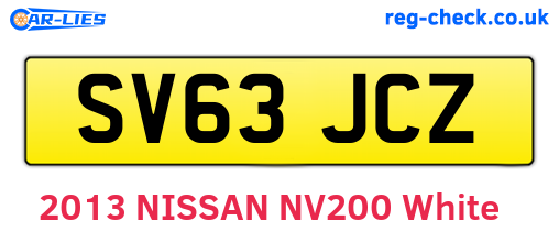 SV63JCZ are the vehicle registration plates.