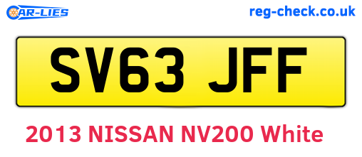 SV63JFF are the vehicle registration plates.