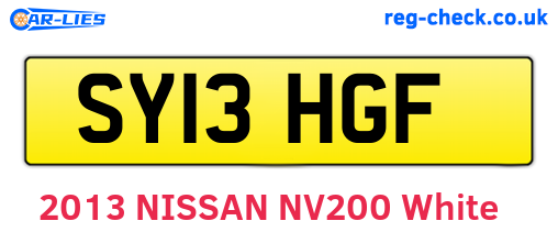 SY13HGF are the vehicle registration plates.