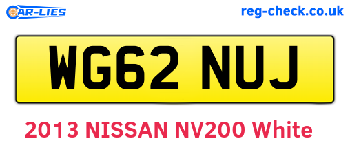 WG62NUJ are the vehicle registration plates.