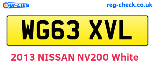 WG63XVL are the vehicle registration plates.