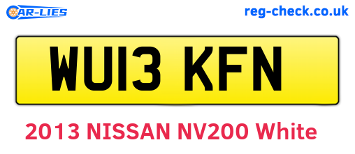 WU13KFN are the vehicle registration plates.