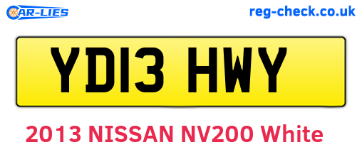 YD13HWY are the vehicle registration plates.