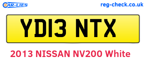 YD13NTX are the vehicle registration plates.