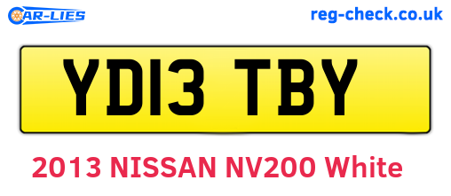 YD13TBY are the vehicle registration plates.