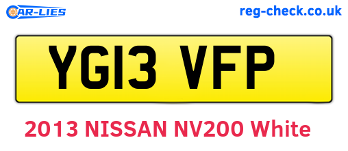 YG13VFP are the vehicle registration plates.