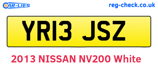 YR13JSZ are the vehicle registration plates.