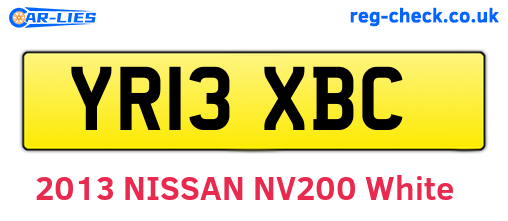 YR13XBC are the vehicle registration plates.