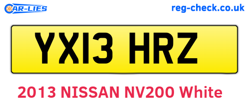 YX13HRZ are the vehicle registration plates.
