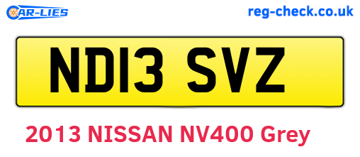 ND13SVZ are the vehicle registration plates.