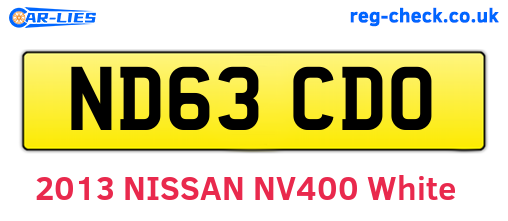 ND63CDO are the vehicle registration plates.